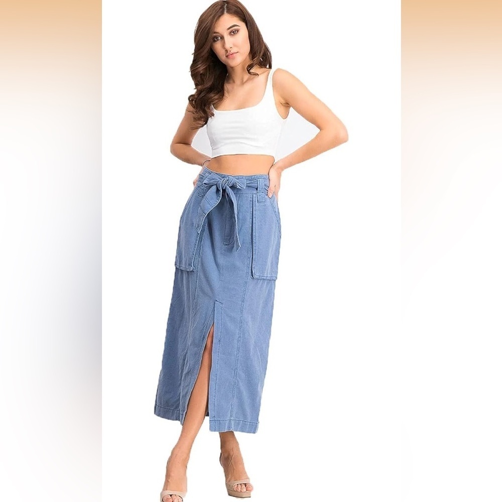 Free People Catching Feelings utility-inspired Midi skirt